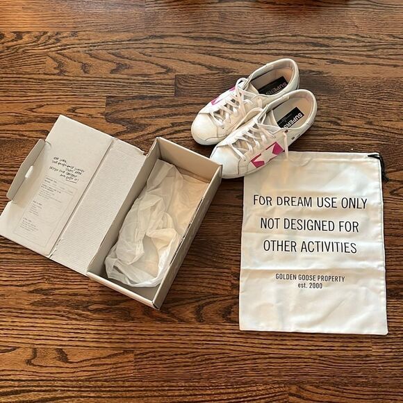 GGDB/SSTAR Superstar White & Pink Leather Sneaker size 40 includes dust bag - Picture 10 of 12